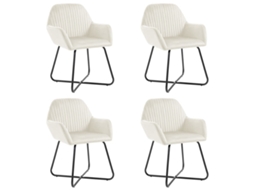 Dining Chair, Dining Chairs Vidaxl Creme Tecido (n/a)