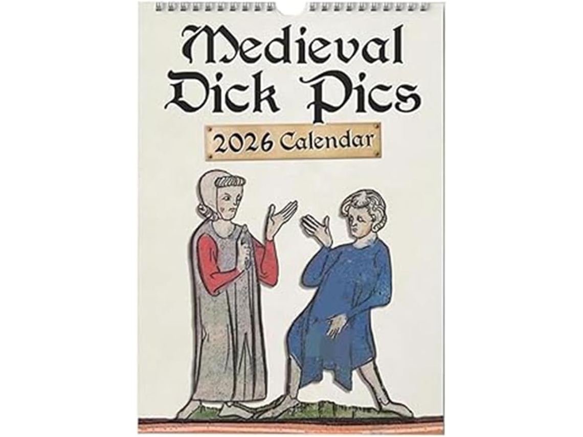 Calendário de Parede Medieval Genérico com Imagens Medievais para 2026 BRILVIBERA (com Caixa de Embalagem)