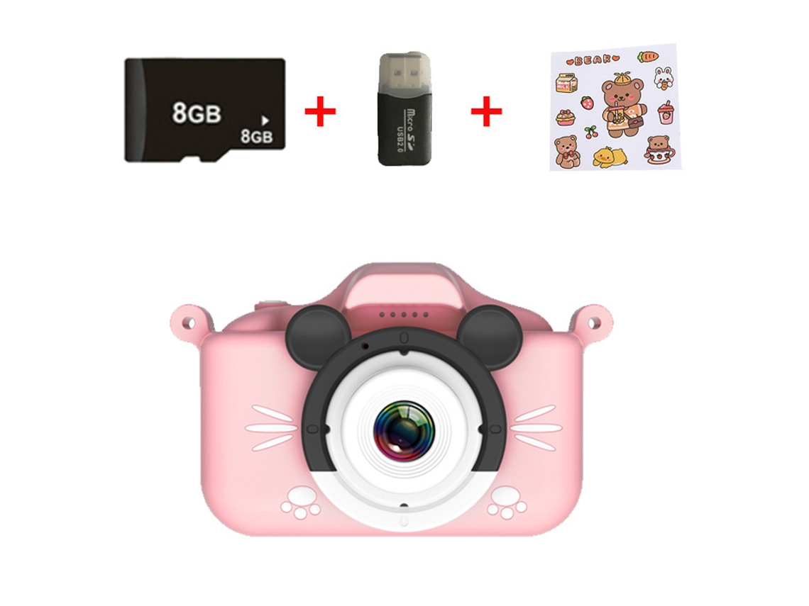 Câmera Hd 1080p Para Crianças Com Cartão De Memória De 8 Gb Brilvibera