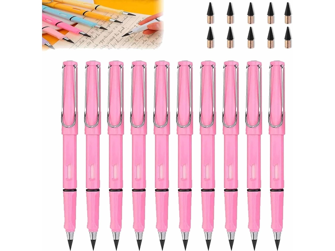 10 Sets Black Technology Peil, Inkless Eternal With Eraser, Black