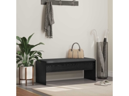 Vidaxl Banco De Hall Com Almofada Carvalho Preto 103 X 38 X 40 Cm