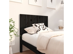 Vidaxl Cabeceira de Cama 95,5x4x100 Cm Pinho Maciço Preto