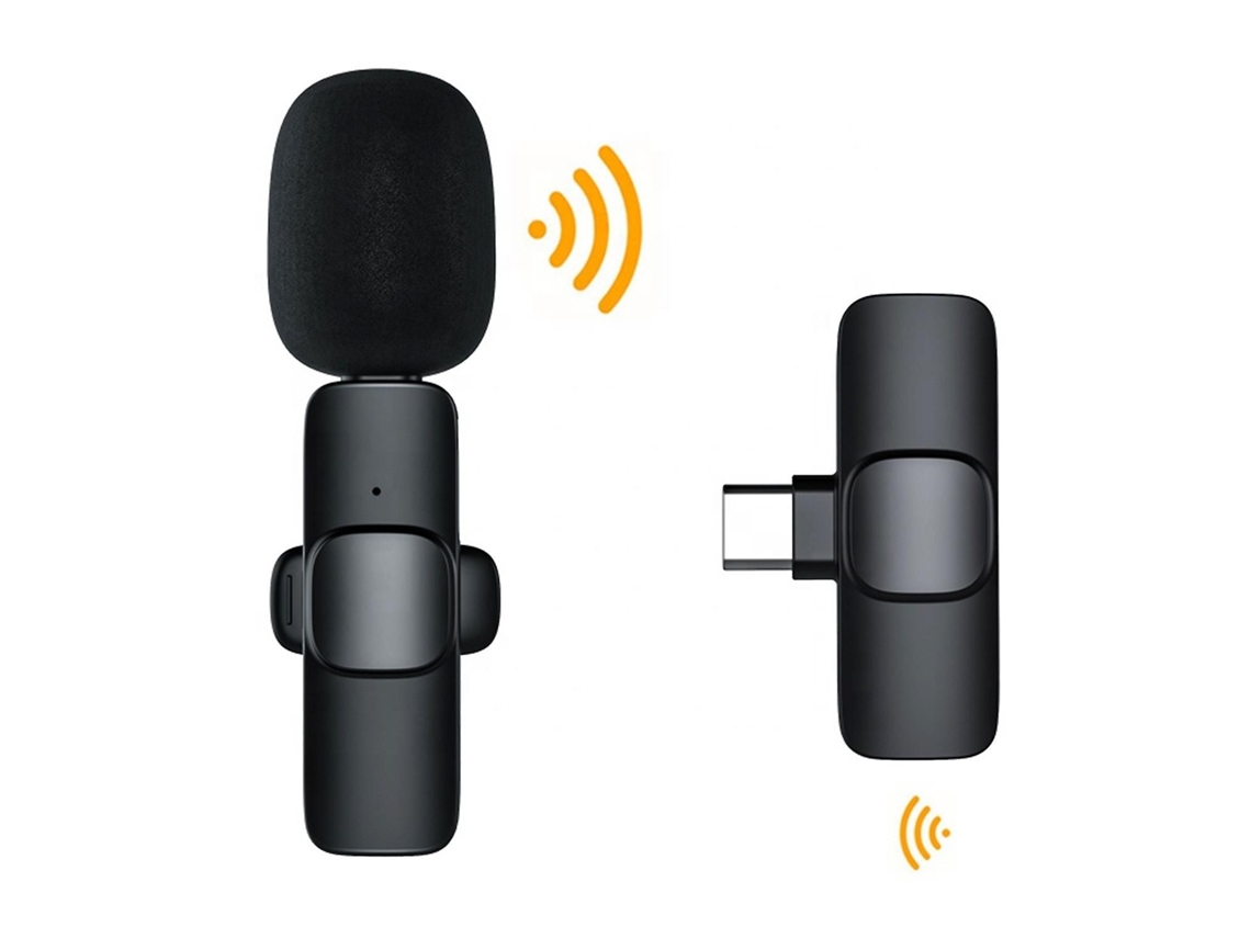 Microfone De Lapela Sem Fio Com Redução Ruído Para Gravação Ao Vivo Vlog Celular, Ipad E Câmera Aquaforge