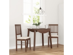 Vidaxl Cadeiras De Jantar Com Almofadões 2 Pcs Madeira Maciça Castanho