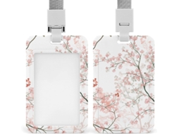 Porta Crachá Com Cordão, Estampa Flor Rosa, Porta Crachá, Porta Crachá, Capa Protetora de Cartão Vertical