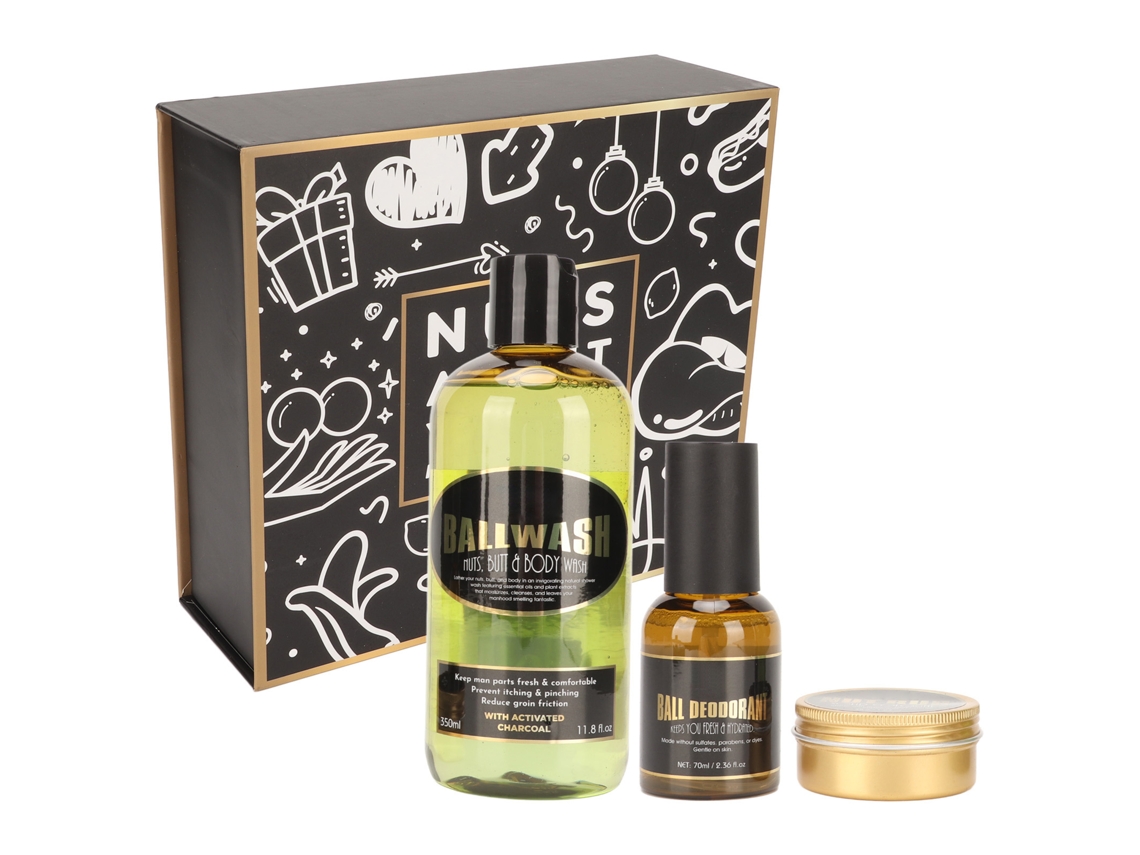 Kit De Cuidado Íntimo Masculino Com Limpador, Perfume E Desodorante Para Limpeza Profunda E Fragrância Duradoura