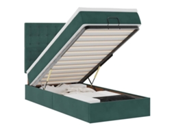 Estrutura Cama Otomana com Colchões Veludo Verde Escuro MAISON EXCLUSIVE (80x200 cm)
