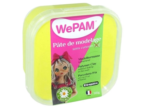 Porcelana Fria para Modelar Wepam 145g Amarela Infantil Macia e Resistente