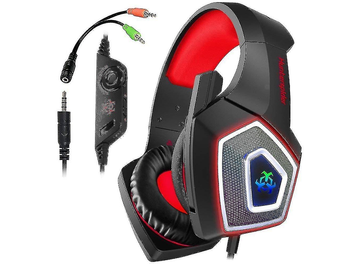 Auscultadores Gaming Colorful Luminous Wired Subwoofer