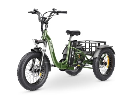 Triciclo Elétrico Hidoes Et1 Com Bagageiro Traseiro, Motor Traseiro De 750 W E Torque De 85 Nm, Bateria Removível De 48 V E 20 Ah