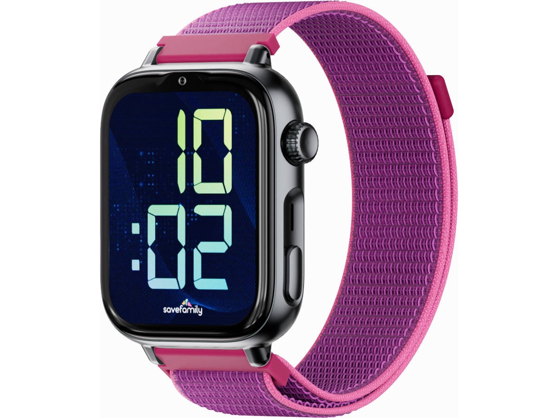 Smartwatch SAVEFAMILY SaveWatch Plus 2 para Crianças (Tecido - Preto/Framboesa)