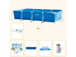 Intex Piscina Com Estrutura Retangular - 450x220x84 Cm - 6-peças S21132