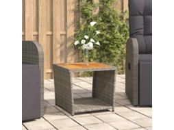 Mesa De Centro C/ Tampo De Madeira Vime Pe/acãcia Maciã§a Cinza DKD HOME DECOR