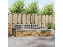 Vidaxl Conjunto De Sofás Para Exterior 4 Unid. Branco E Cinzento-claro