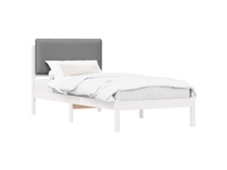Estrutura de Cama com Cabeceira Estofada em Cinzento Claro MAISON EXCLUSIVE