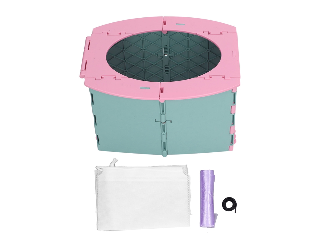 Primerox vaso Sanitário Infantil Portátil Dobrável Pp para Viagem Acampamento Treinamento Verde Rosa