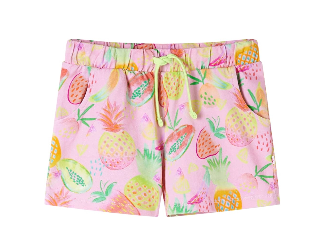 Calções De Criança Com Cordão Rosa Suave 104