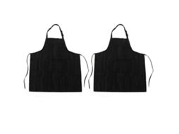 Avental De Cozinha Impermeável Ajustável Alça De Pescoço Respirável Macio Cozinha Babador Avental Com Bolso Para Churrasco Cozimento 2 Peças Preto