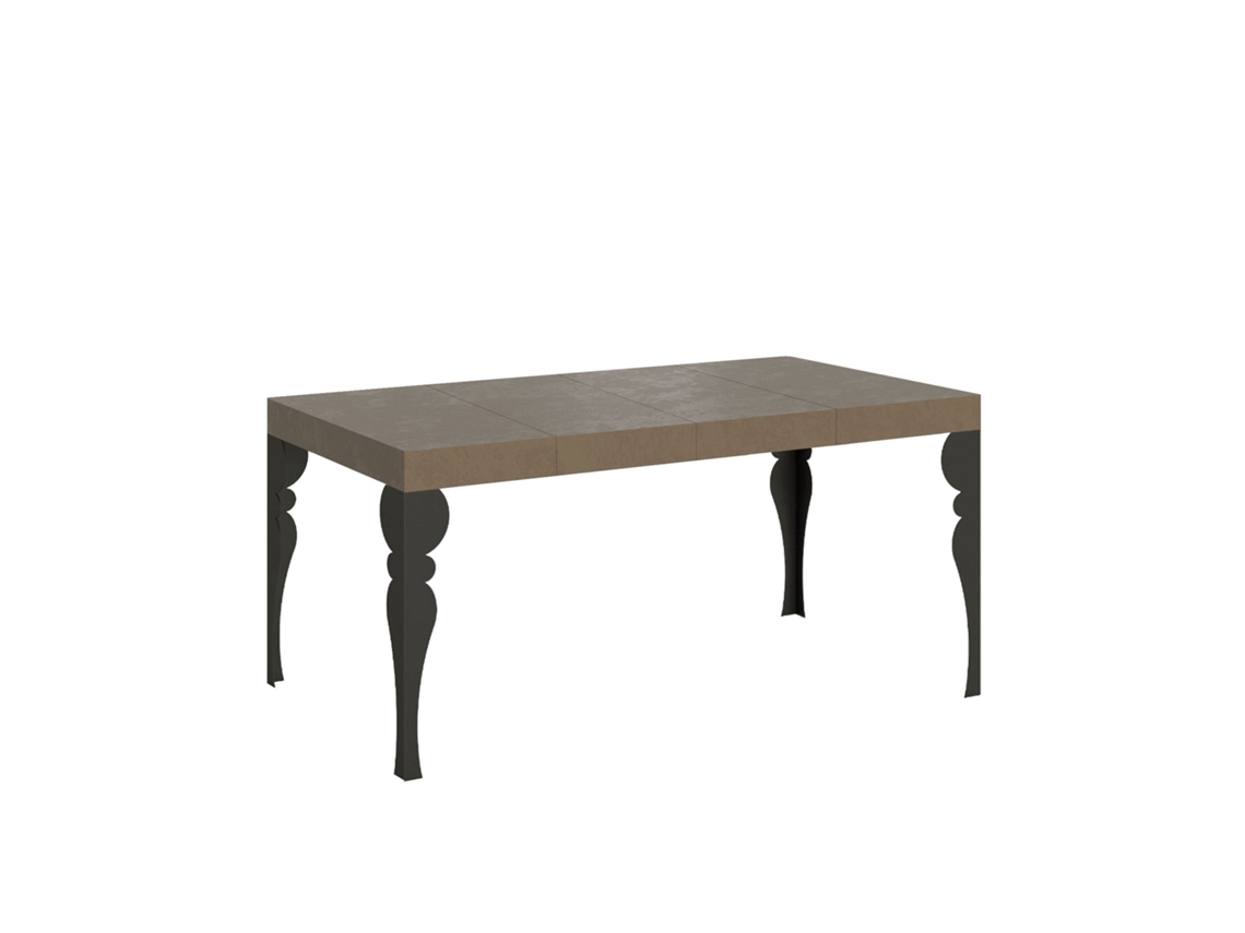Mesa Extensível Paxon Premium 120/224x90 Cm Em Cinza Pomba Com Pés Antracite Itamoby