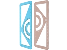 Régua Triangular Multifuncional De Metal Para Desenho, 2 Peças