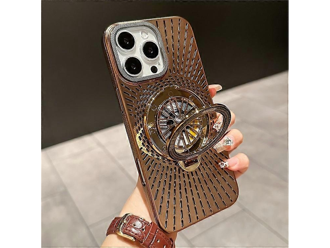 Capa Compatível Com Iphone 16 Pro Max, Compatível Com Magsafe Giroscópio Kickstand Dissipação De Calor Pc Capa Traseira
