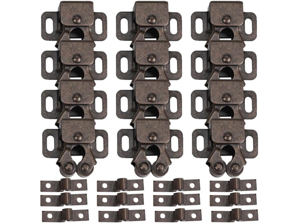 Conjunto De 20 Fechos Duplos Roletes Para Portas Armários E Despensas, Em Aço Laminado A Frio Com Resistência À Corrosão