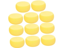 Esponjas redondas para maquiagem facial, amarelas e com manchas, em espuma, pacote com 24 unidades.