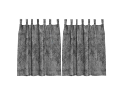 Maison Exclusive - Cortinas De Veludo 2 Unid. Cinzeto 140 X 140 Cm Veludo