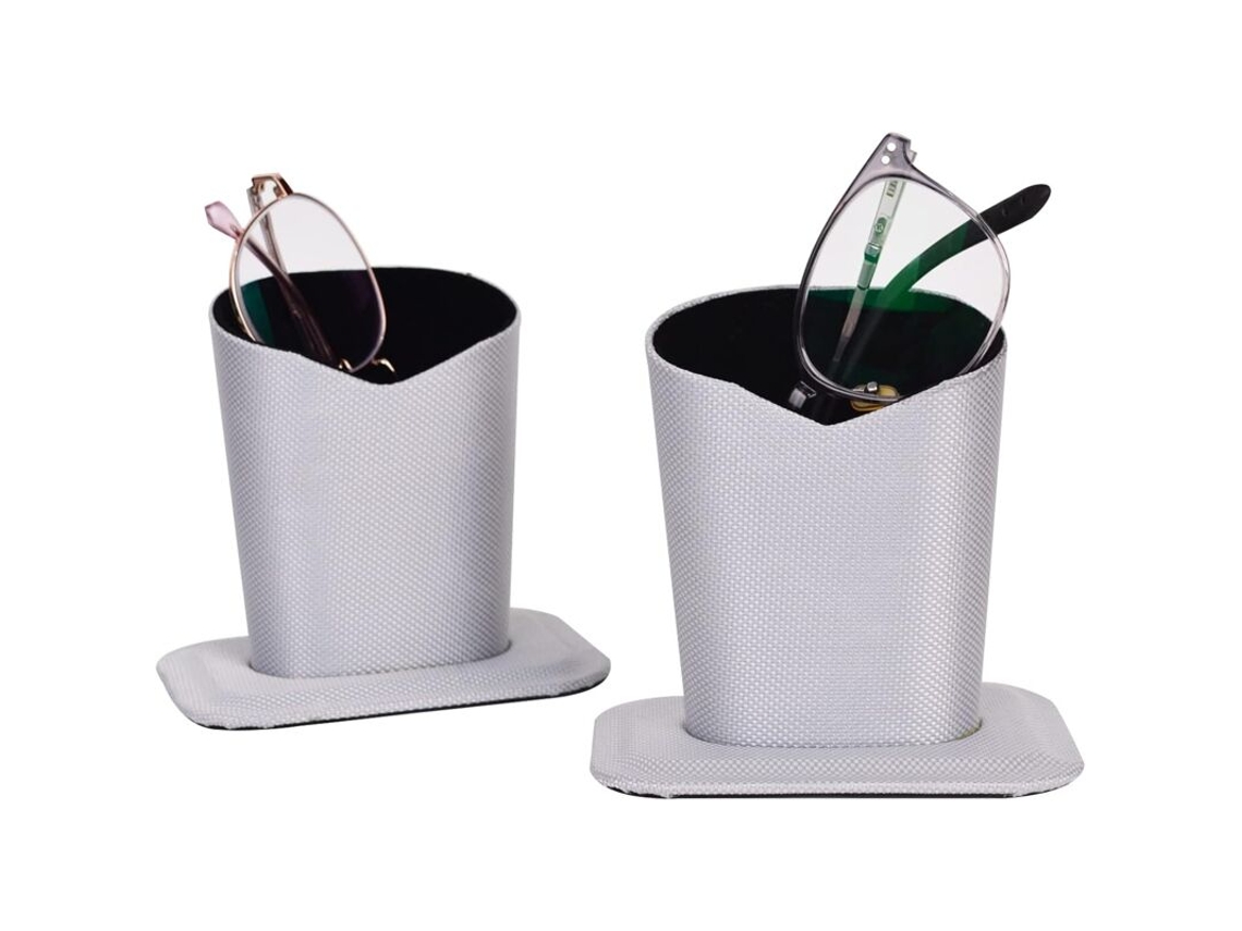 Conjunto de 2 Porta, Suporte para Celular, Canetas e Organizador AQUAFORGE (cinza Prateado)
