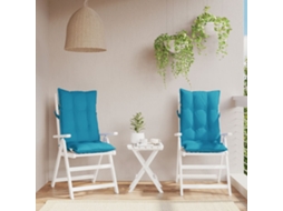 Vidaxl Almofadões Cadeira Encosto Alto 2 Pcs Tecido Oxford Azul-claro