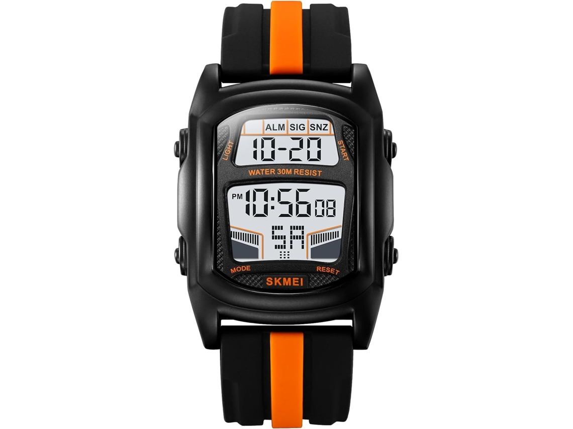 Lurelia Relógio Digital Desportivo, Visor Digital, Led, Silicone, Resistente À Água, Branco