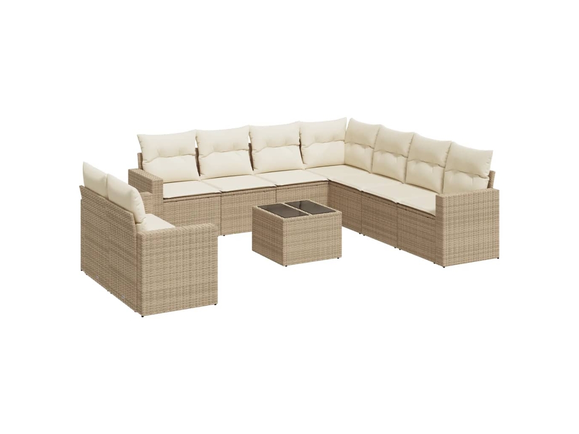 Garden Sofa Set, Garden Sofa Sets Vidaxl Bege Rattan / Vime (n/a)