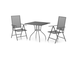 Garden Dining Set, Garden Dining Sets Vidaxl Antracite Aço (mesa Com 80 Cm De Comprimento)