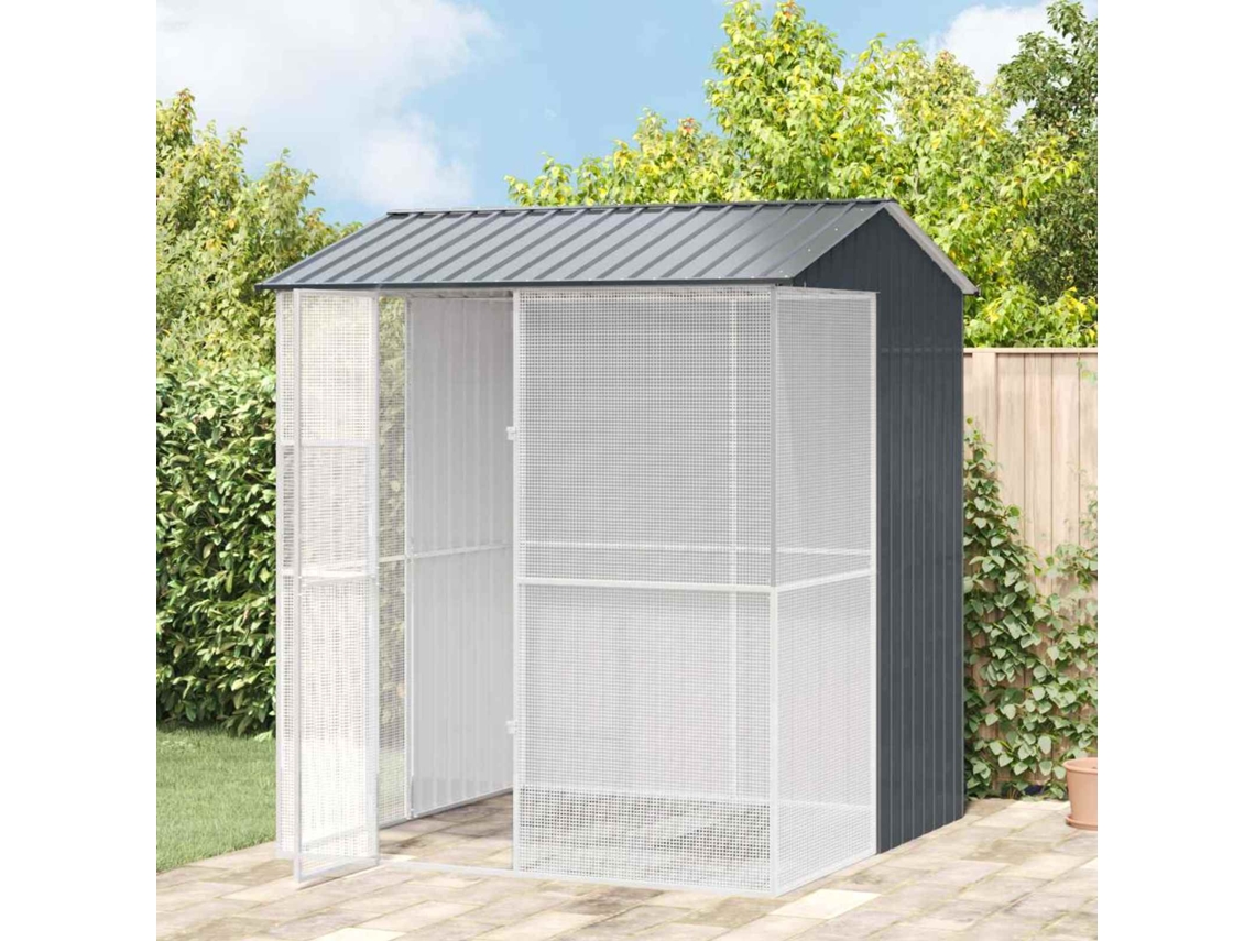 Vidaxl Gaiola Para Pássaros Antracite 215 X 210 X 247 Cm