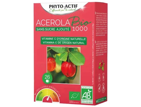 Acerola 1000 Sem adição de açúcar orgânico 24 comprimidos PHYTO-ACTIF