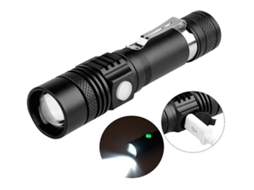 Lanterna Lanterna Tática Led Super Brilhante À Prova D' Água Zoomable 3 Modos de Luz para Camping Caminhadas e Emergência Preto YIZHOOD