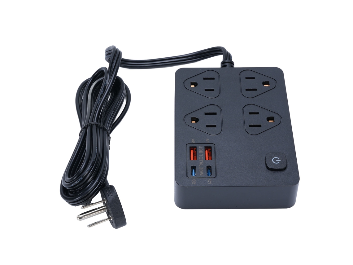 Extensão Ultra Fina Com Portas Usb-c 20w E Usb 18w