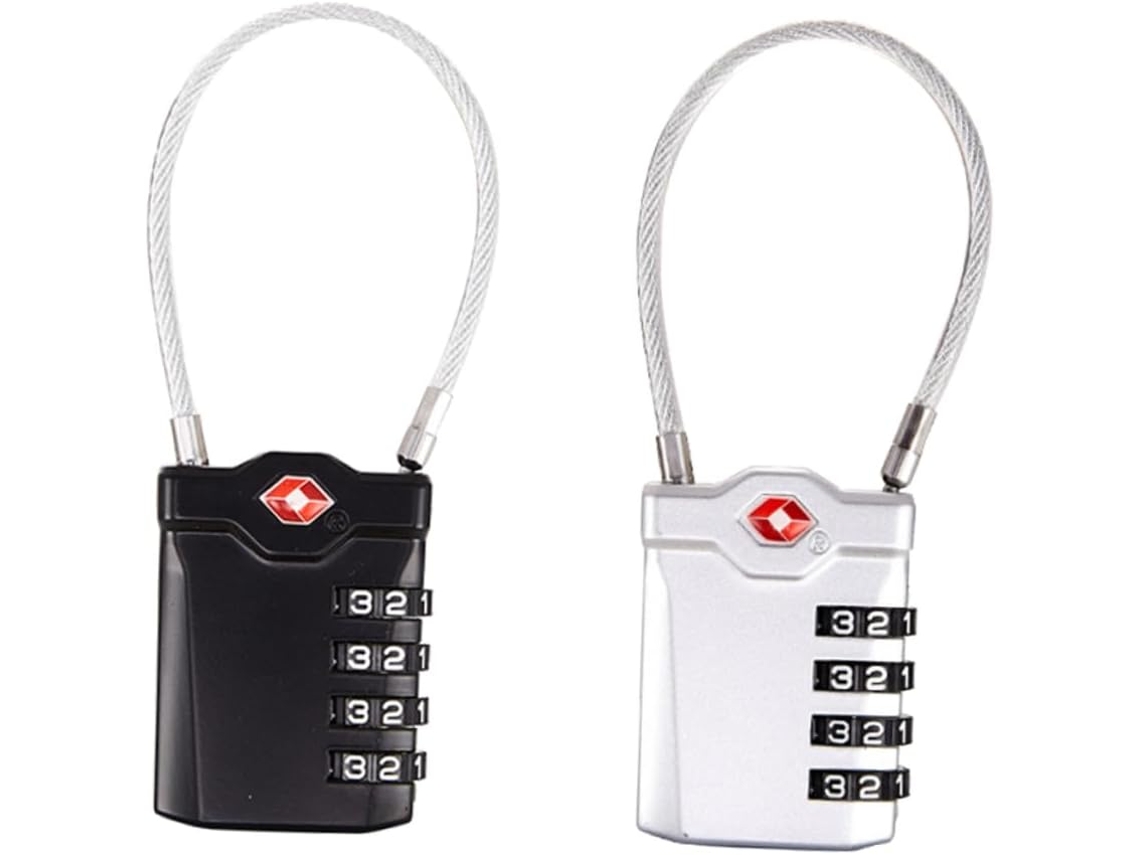 Conjunto De 2 Cadeados Viagem Com Senha E Combinação Digital Para