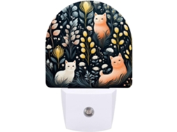 Luminária Noturna com Tema de Gato, Sensor LED, Luz Noturna Suave Branca para Banheiro, Quarto e Cozinha