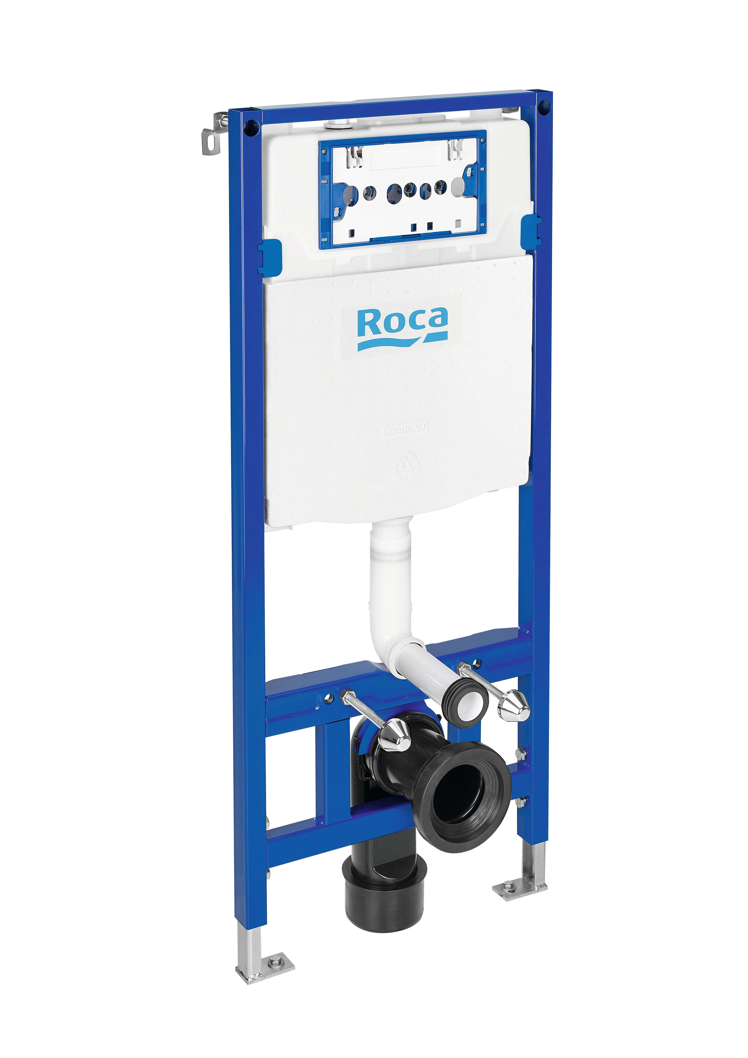 ROCA DUPLO QUADRO PACK CISTERNA EMBUTIDA E PL10 DUPLO BOTÃO PRETO COM WC SUSPENSO KP ROUND SMART Tampa Fina Branca