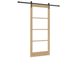 Conjunto 1 Porta Deslizante Vidaxl Castanho Madeira De Pinho Maciça (93 X 211 Cm)