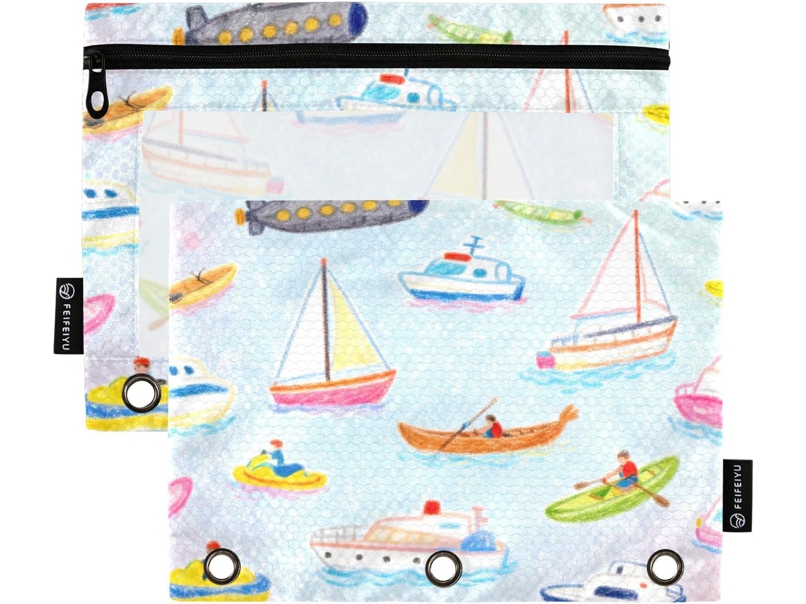 Pasta De Tecido Com 3 Argolas, Janela Transparente E Ilhós, Ideal Para Escola, Escritório E Casa, Multicolorida, Pacote