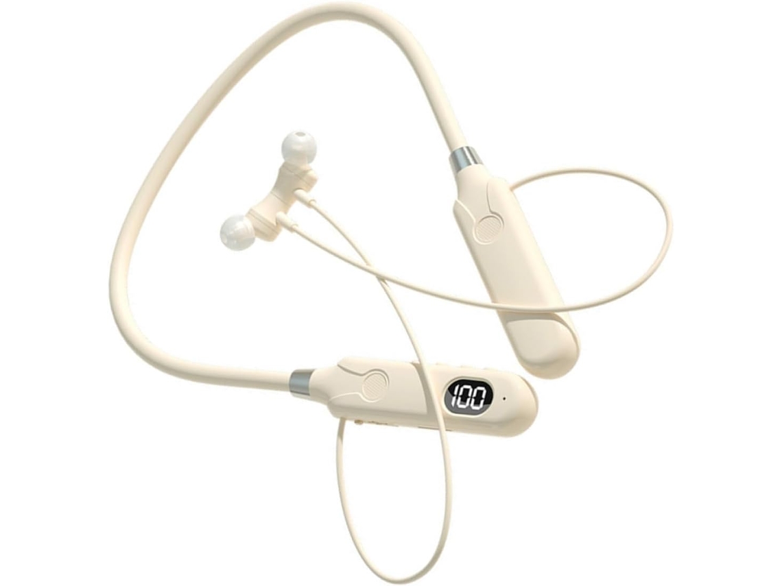 Auricolari Wireless Cuffie Per Musica Audio Ricco Beige Archetto Da Collo Auricolare Senza Fili In Ear E Vestibilità