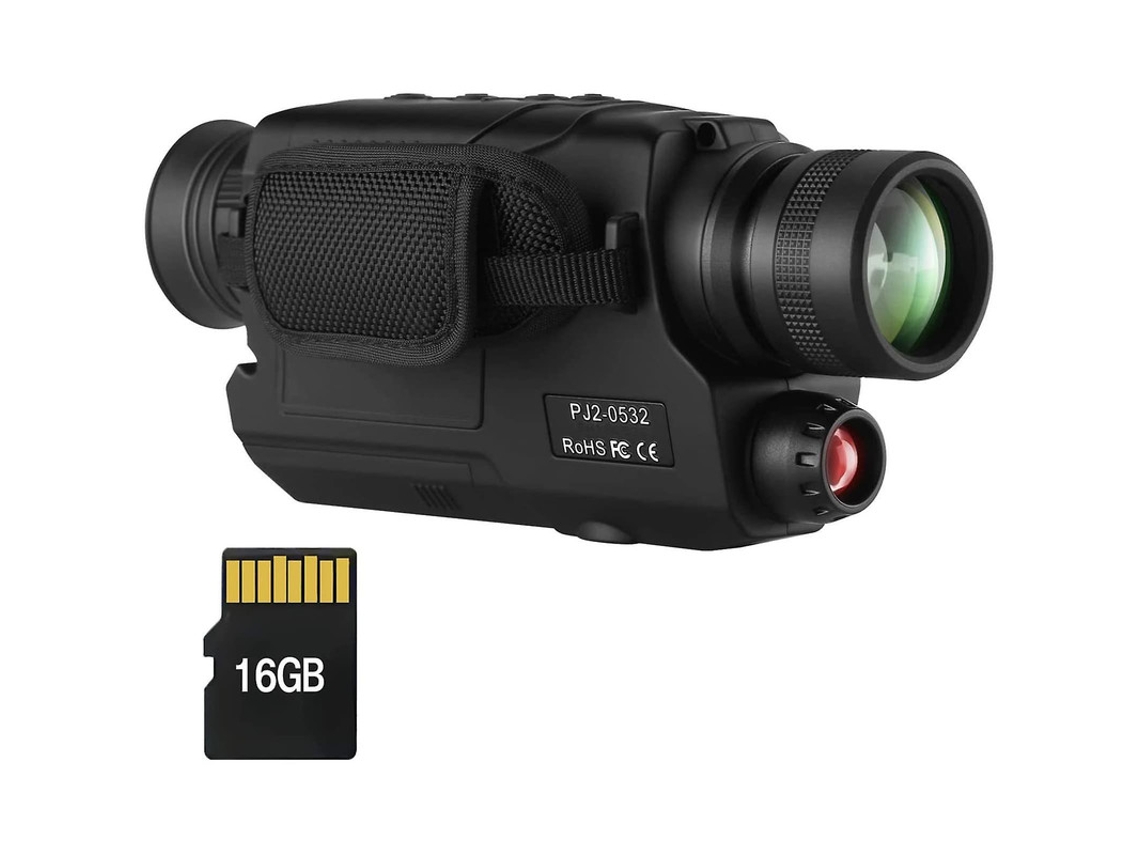Monóculo Visão Noturna Yizhood 5x Zoom Óptico 8x Digital Dia/noite Preto