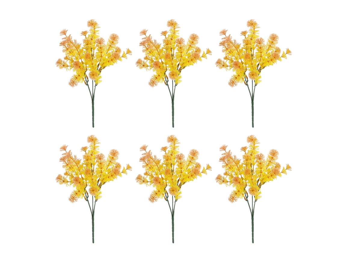 Laxiscreed Planta Artificial Buda Com 6 Ramos, Folhas Verdes, Altura De 32,5 Cm Para Decoração Natural
