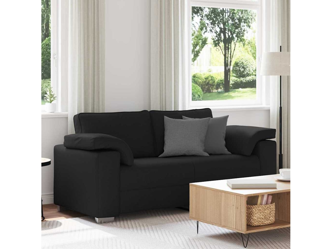 Vidaxl Sofá De Dois Lugares Preto 180 Cm Tecido