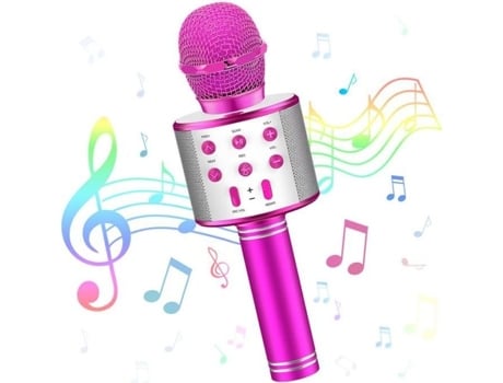 Microfone de karaokê sem fio, microfone infantil USB Bluetooth, microfone de karaokê, presente para meninos e meninas de 3 a 12 anos, roxo, Atopdream