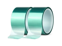 Rolos de fita de poliéster verde de alta temperatura Slowmoose com revestimento em pó de PET, ideais para pintura e anodização (50 mm x 33 m)