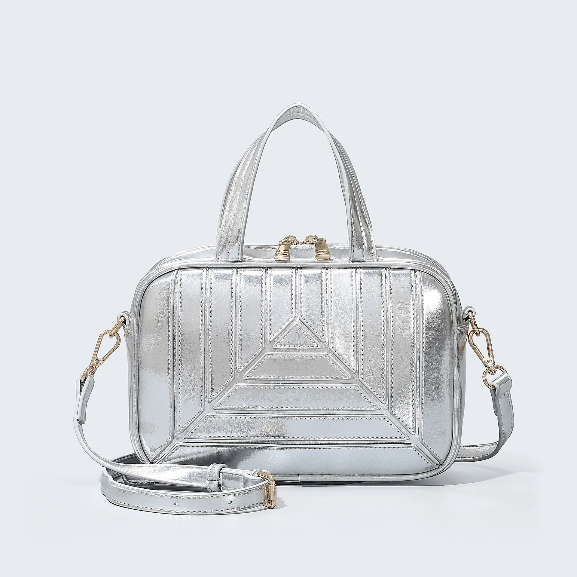 (prateado) Nova Bolsa Feminina De Luxo, Bolsa Feminina Moderna Em Couro Pu