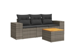 Garden Sofa Set, Garden Sofa Sets Vidaxl Cinzeto Rattan / Vime (n/a)